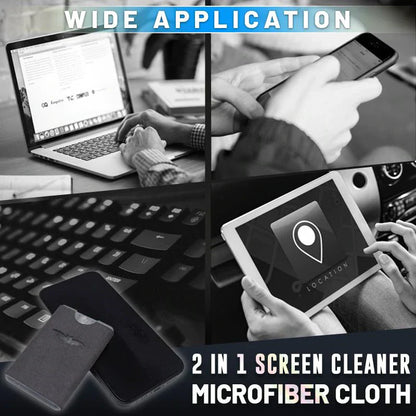 🔥Limited-time Buy 1 Get 1 Free offer🔥Portable Reusable 2 in 1 Screen Cleaner & Microfiber Cloth