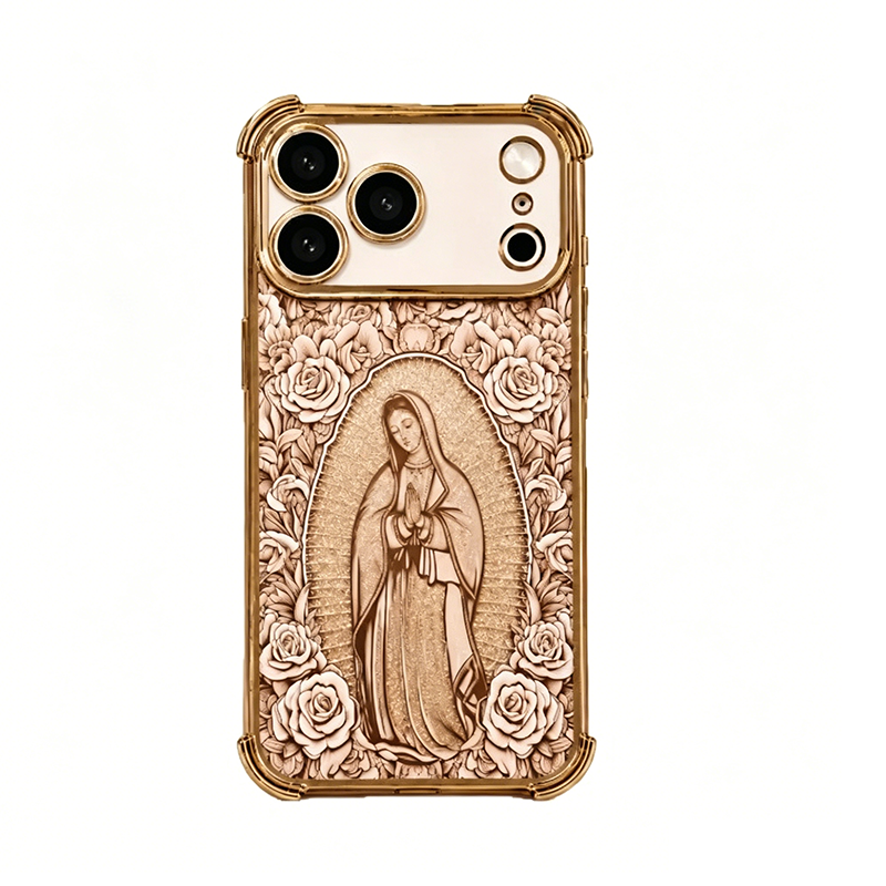 📱✨ Gold Art Phone Case – 3D Floral Relief, Shock-Resistant Protection🌿✅