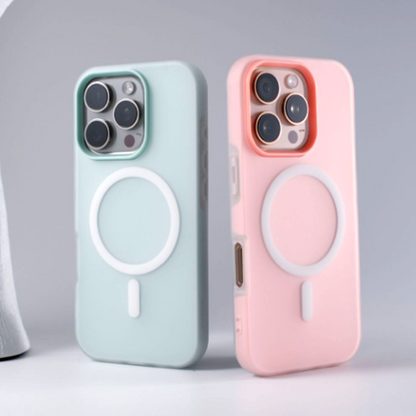 Bright Color Magnetic Skin-Friendly Half-Frame Phone Case for iPhone