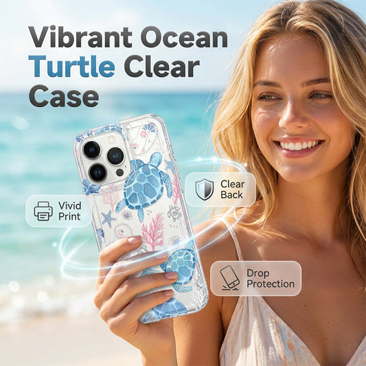Ocean Turtle Clear Protective Phone Case