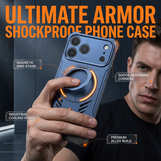 Mecha Armor Phone Case for iPhone 17 Pro/17 Pro Max, 16 Pro/16 Pro Max, 15 Pro/15 Pro Max, Military Grade Shockproof Protective Cover, Aerospace Material Rugged Luxury Tech Case