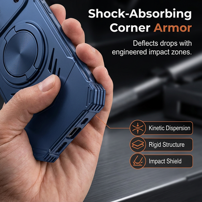 Mecha Armor Phone Case for iPhone 17 Pro/17 Pro Max, 16 Pro/16 Pro Max, 15 Pro/15 Pro Max, Military Grade Shockproof Protective Cover, Aerospace Material Rugged Luxury Tech Case