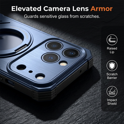Mecha Armor Phone Case for iPhone 17 Pro/17 Pro Max, 16 Pro/16 Pro Max, 15 Pro/15 Pro Max, Military Grade Shockproof Protective Cover, Aerospace Material Rugged Luxury Tech Case