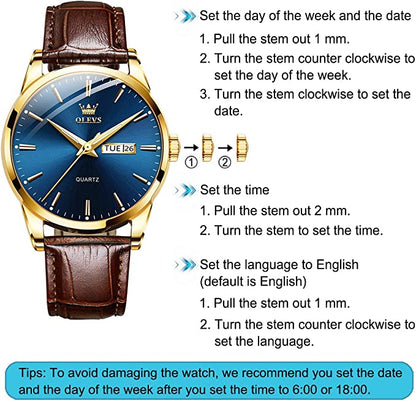 ⌚ LIMITED-TIME 50% OFF! 💥 Men's Simple Watch with Day & Date – Stainless Steel, Luminous Hands, Classic ✨