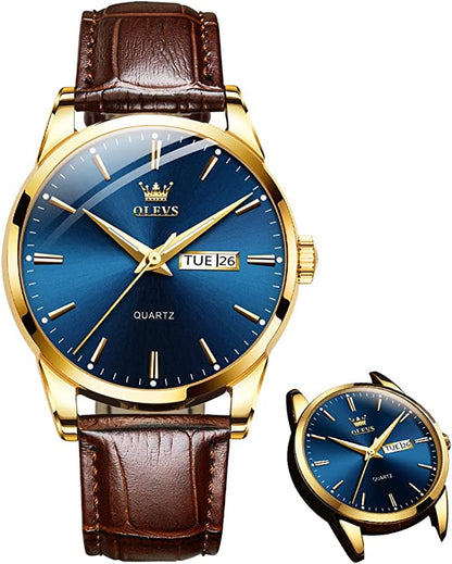 ⌚ LIMITED-TIME 50% OFF! 💥 Men's Simple Watch with Day & Date – Stainless Steel, Luminous Hands, Classic ✨