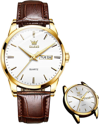 ⌚ LIMITED-TIME 50% OFF! 💥 Men's Simple Watch with Day & Date – Stainless Steel, Luminous Hands, Classic ✨