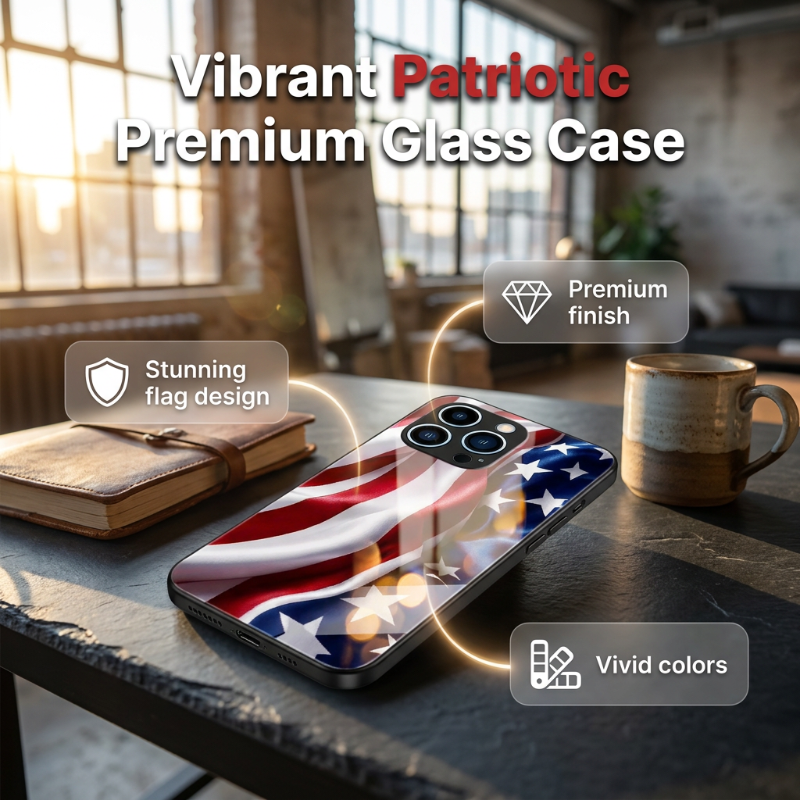 ⏳Limited-time 53% off⏰Vibrant Patriotic Glass Phone Case📱🎏