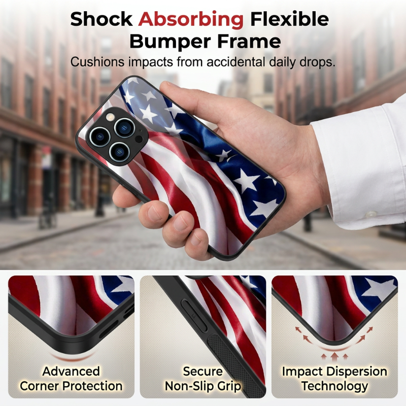 ⏳Limited-time 53% off⏰Vibrant Patriotic Glass Phone Case📱🎏