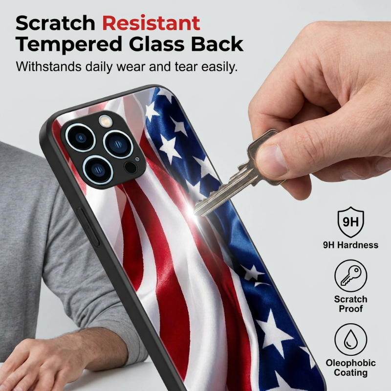 ⏳Limited-time 53% off⏰Vibrant Patriotic Glass Phone Case📱🎏